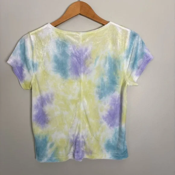 Free People Bright Eyes Velvet Top-Cloud Pastel Multi Color-Size Medium - Picture 5 of 5